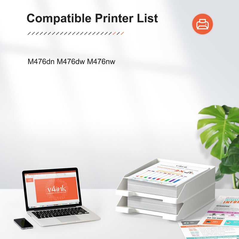 v4ink 4PK Remanufactured Toner Cartridge Replacement for HP 312X 312A CF380X CF381A CF382A CF383A CF380A Toner Cartridge High Yield Color Set for HP Pro MFP M476nw M476dn M476dw M476 Printer - Image 2
